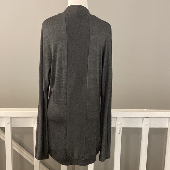 Michael Stars Shiny Grey Cocoon Cardigan Open Front One Size - Picture 2 of 5